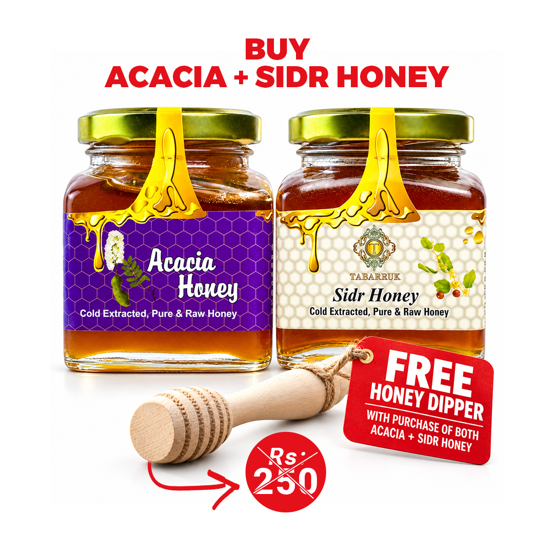 Buy Sidr Honey + Accacia Honey and get Honey Dipper Free