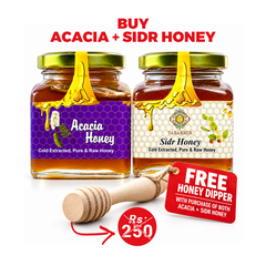 Buy Sidr Honey + Accacia Honey and get Honey Dipper Free
